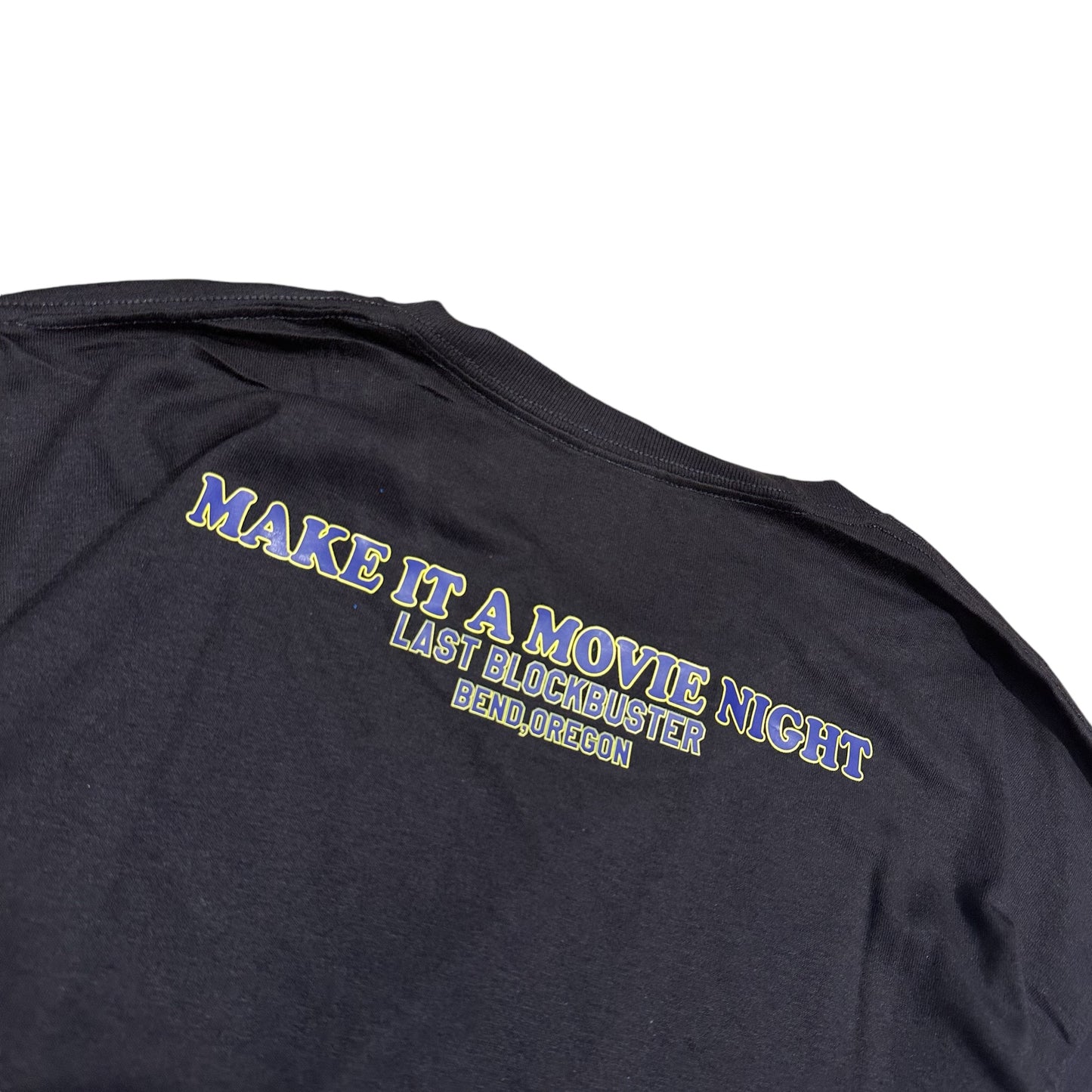 BLOCKBUSTER MAKE IT MOVIE NIGHT Tee ブロックバスター ビデオ VHS BEND OREGON オレゴン オフィシャル グッズ ヘインズ Tシャツ