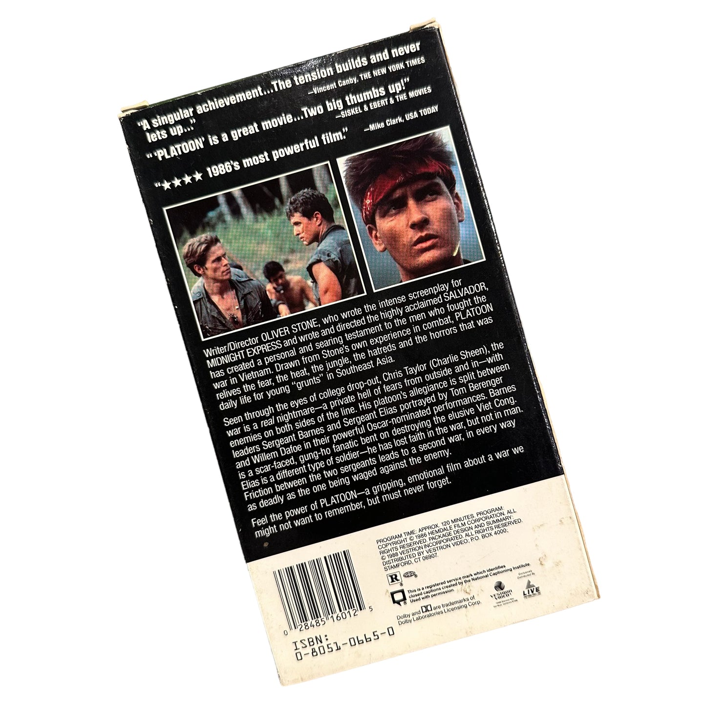 VHS ビデオテープ 輸入版 プラトーンPlatoon 海外版 USA アメリカ ヴィンテージ ビデオ 紙ジャケ