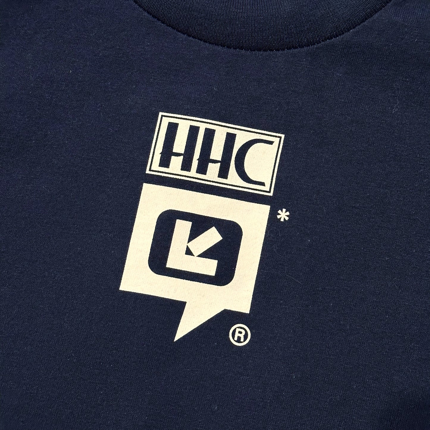 VHS ロンT「HHC 髭髭倶楽部」 x 「LIPIT-ISCHTAR」コラボTシャツ higehigeclub リピト・イシュタールhhc ポロクラブ ネイビー