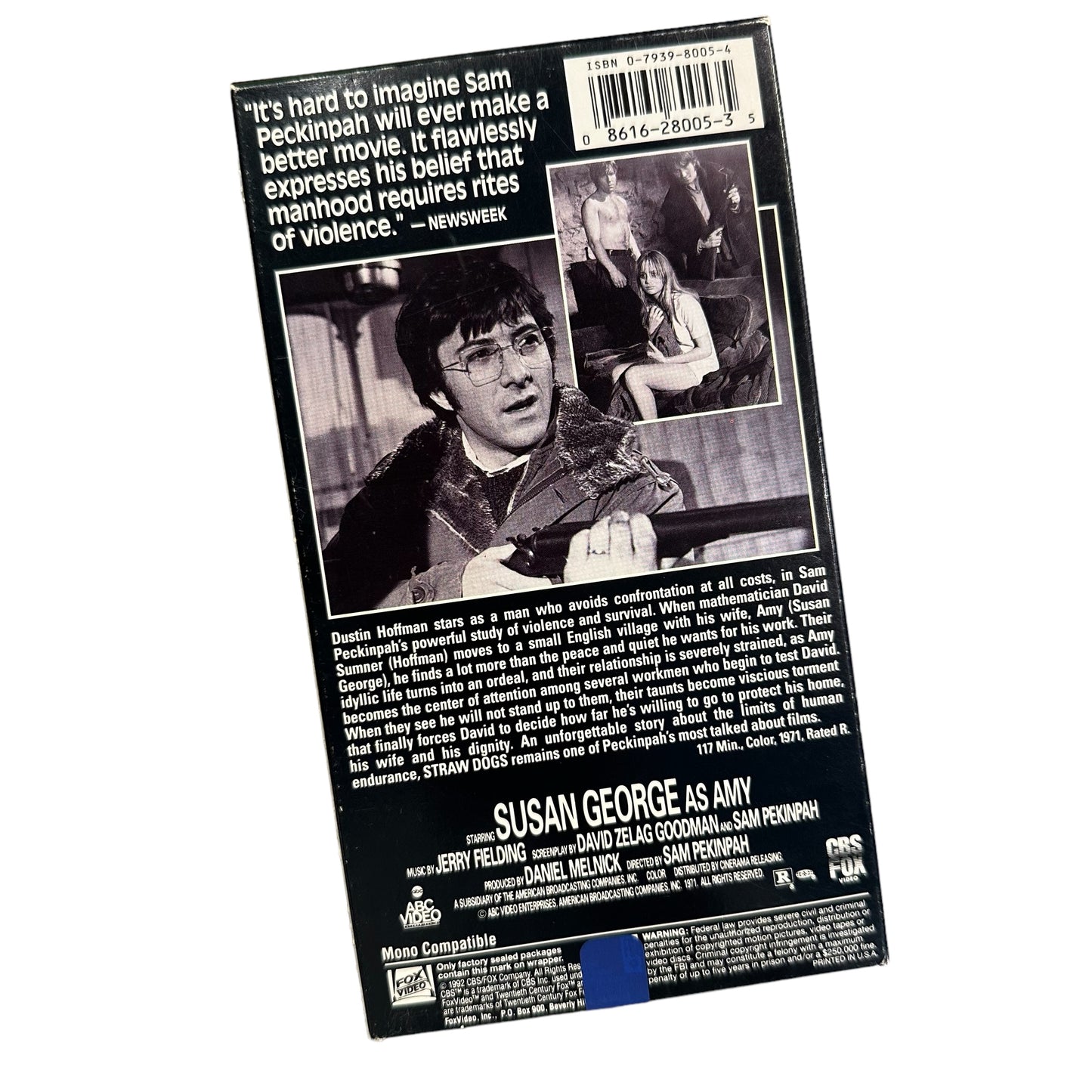 VHS ビデオテープ 輸入版 わらの犬 Straw Dogs 海外版 USA アメリカ ヴィンテージ ビデオ 紙ジャケ