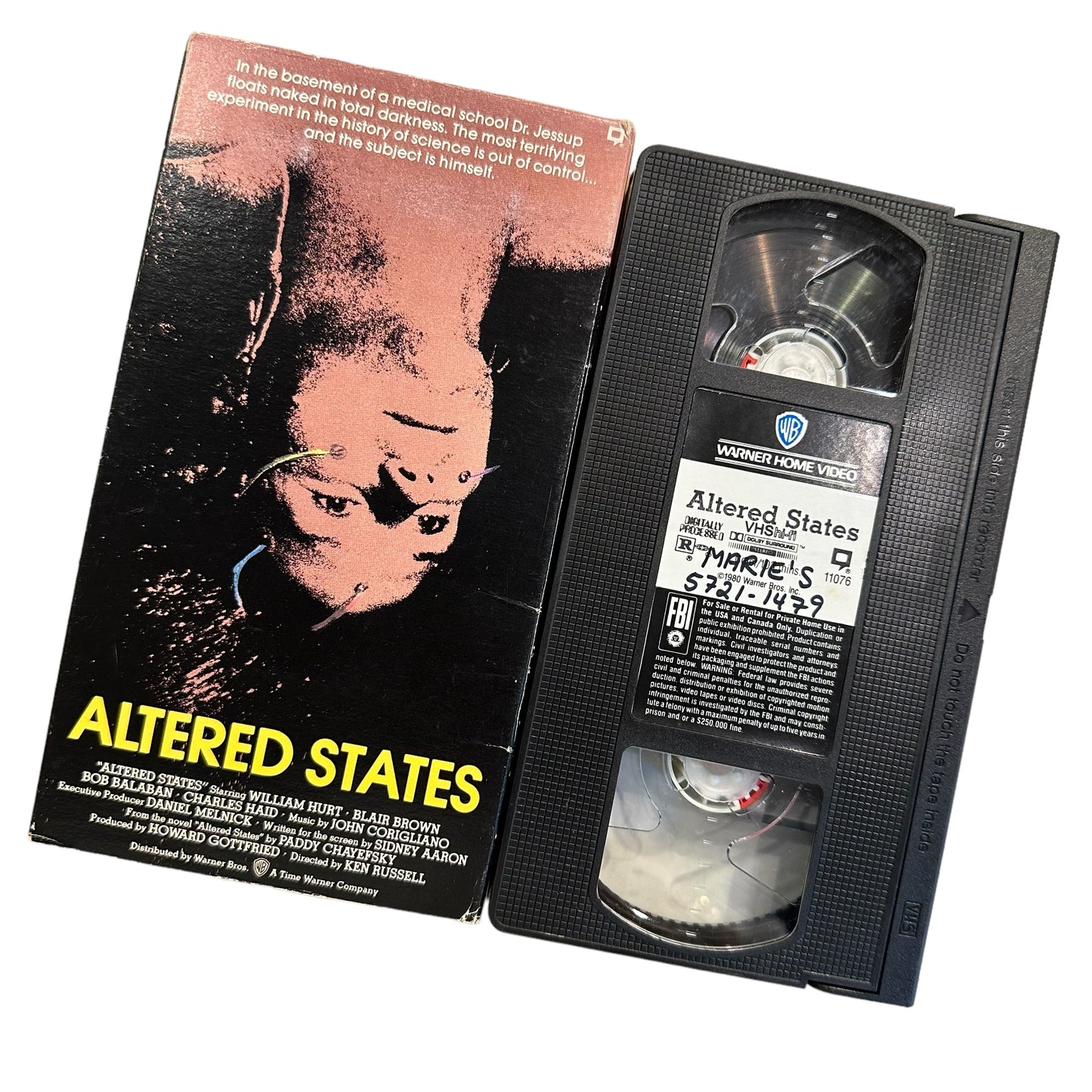 VHS ビデオテープ アルタード・ステーツ 未知への挑戦 Altered states 海外版 USA アメリカ ヴィンテージ ビデオ 紙ジャケ