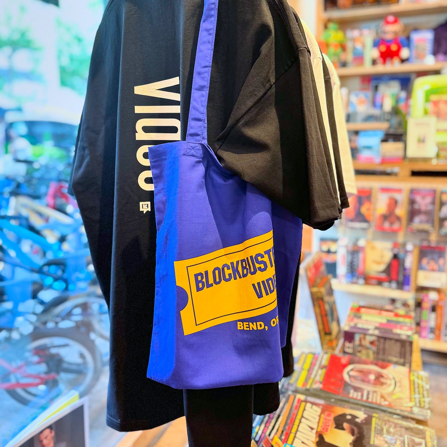 BLOCKBUSTER VIDEO Tote Bag ブロックバスター ビデオ VHS BEND OREGON オレゴン オフィシャル グッズ トートバッグ