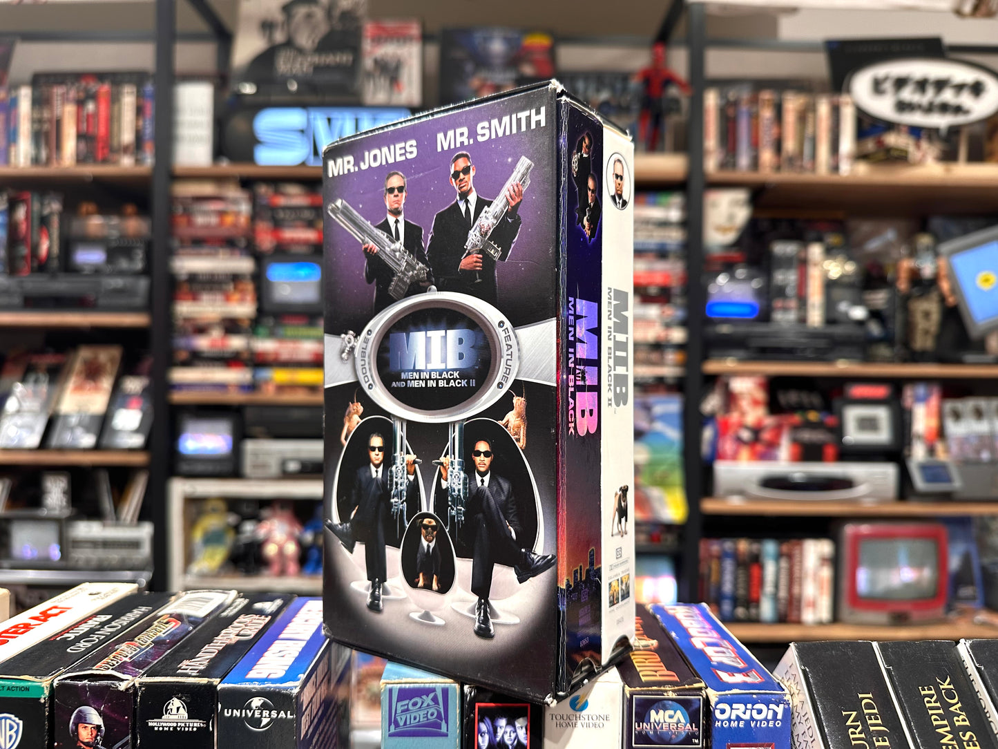 VHS ビデオテープ 輸入盤 メン・イン・ブラック BOX set Ⅰ & Ⅱ MIB DOUBLE FEATURE ウィルスミス 海外版 USA アメリカ ヴィンテージ ビデオ 紙ジャケ