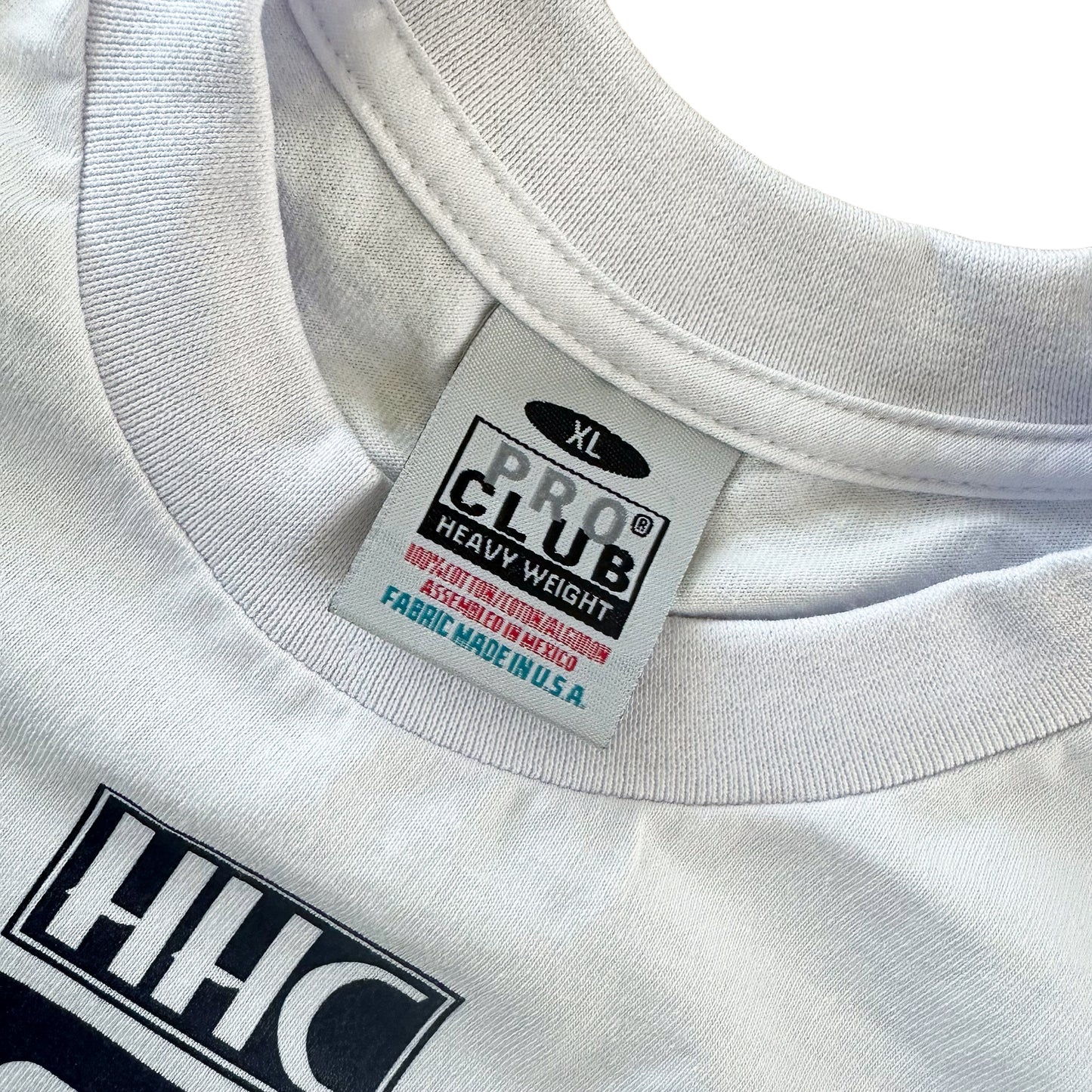 VHS ロンT「HHC 髭髭倶楽部」 x 「LIPIT-ISCHTAR」コラボTシャツ higehigeclub リピト・イシュタールhhc ポロクラブ ホワイト