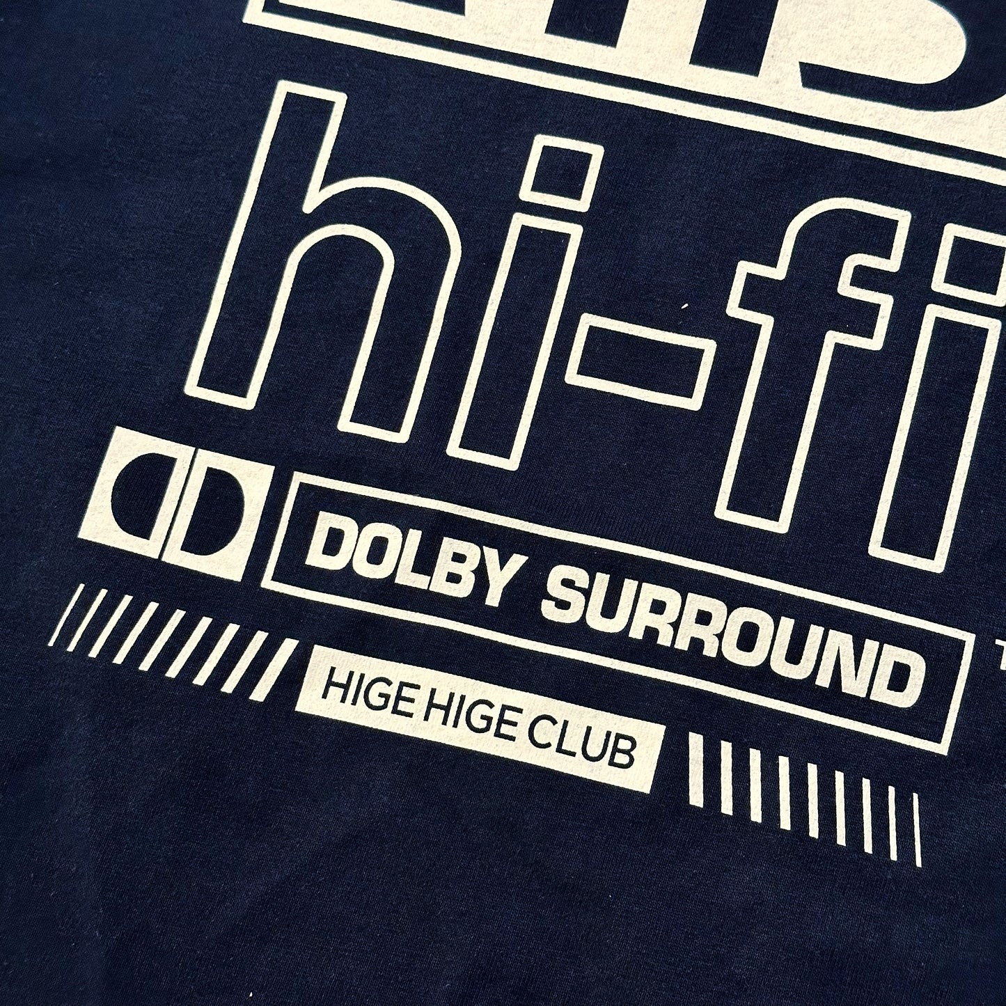 VHS ロンT「HHC 髭髭倶楽部」 x 「LIPIT-ISCHTAR」コラボTシャツ higehigeclub リピト・イシュタールhhc ポロクラブ ネイビー