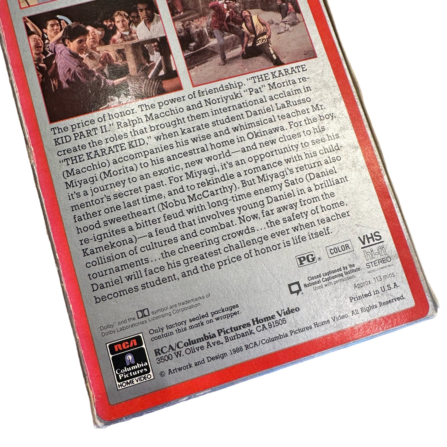 VHS ビデオテープ 輸入版 The Karate Kids2 ベストキッド2 海外版 USA アメリカ ヴィンテージ ビデオ 紙ジャケ