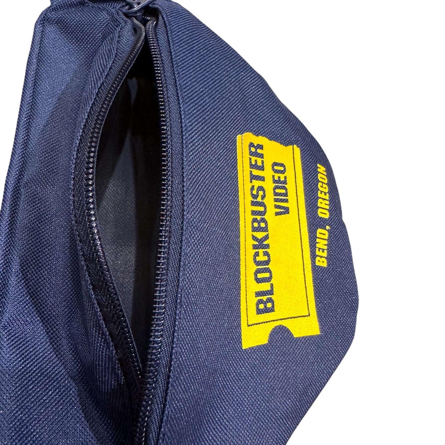 BLOCKBUSTER VIDEO Fanny Pack NAVY ブロックバスター ビデオ VHS BEND OREGON オレゴン オフィシャル グッズ ウエストバッグ