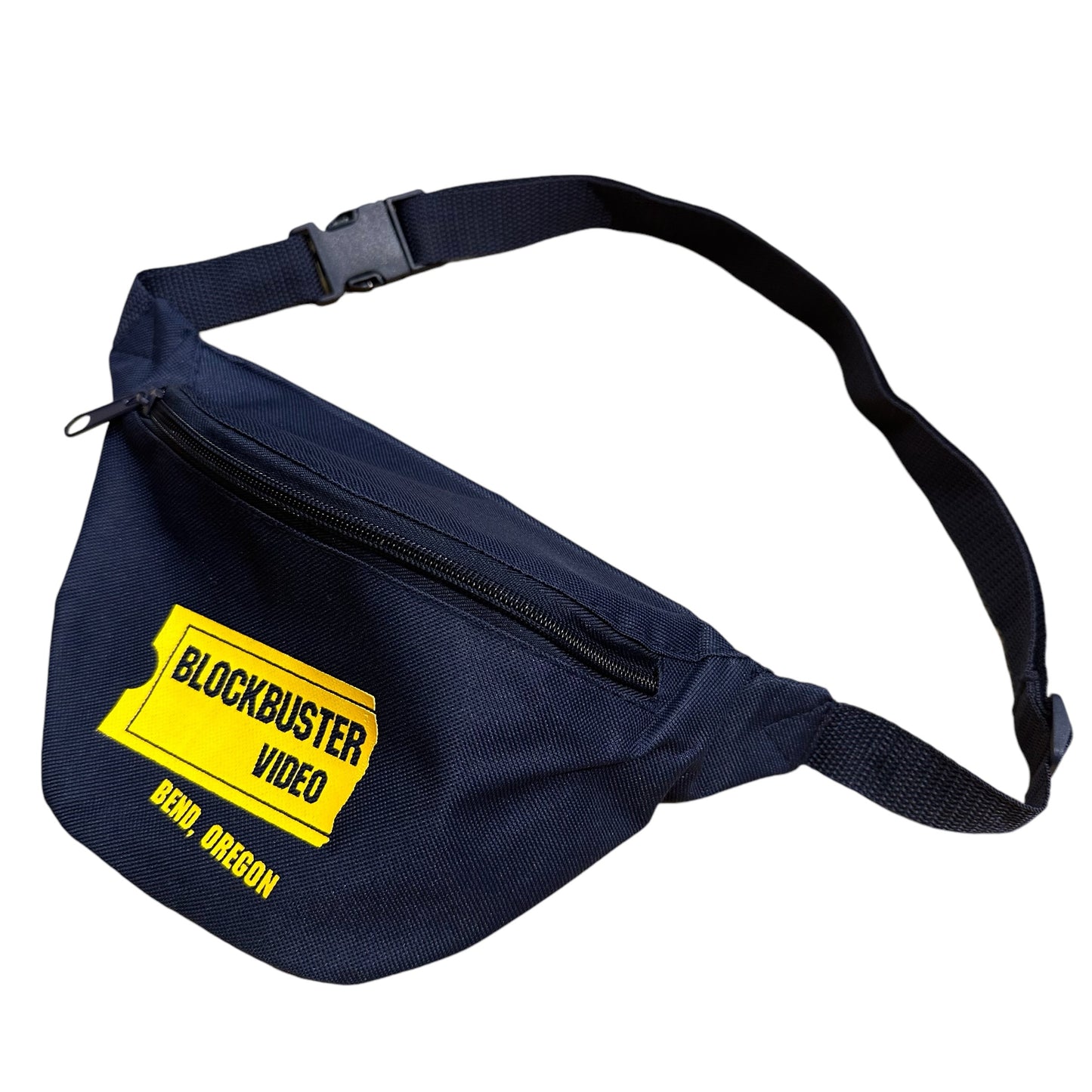 BLOCKBUSTER VIDEO Fanny Pack NAVY ブロックバスター ビデオ VHS BEND OREGON オレゴン オフィシャル グッズ ウエストバッグ