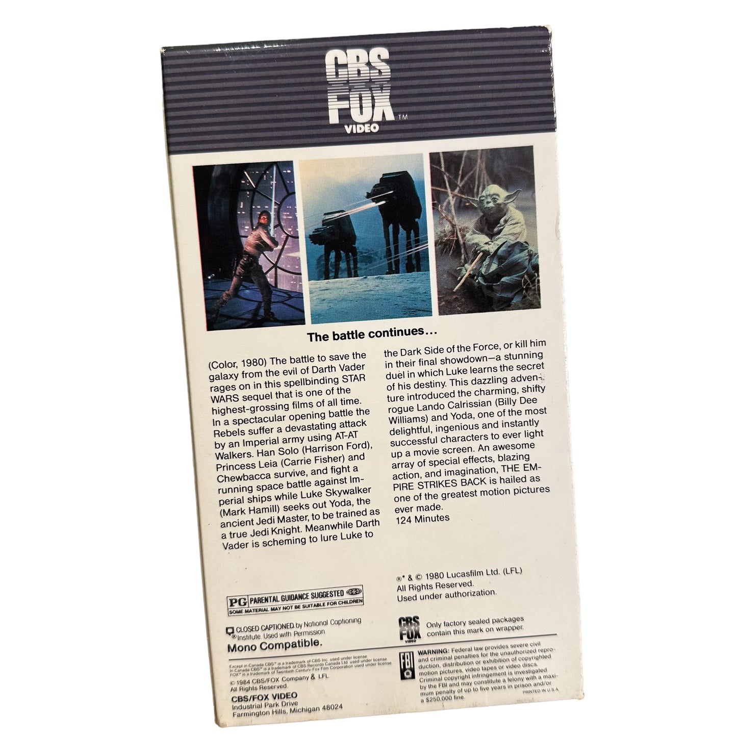 VHS ビデオテープ 輸入版 スター・ウォーズ 帝国の逆襲 STAR WARS The Empire Strikes Back 海外版 USA アメリカ ヴィンテージ ビデオ 紙ジャケ