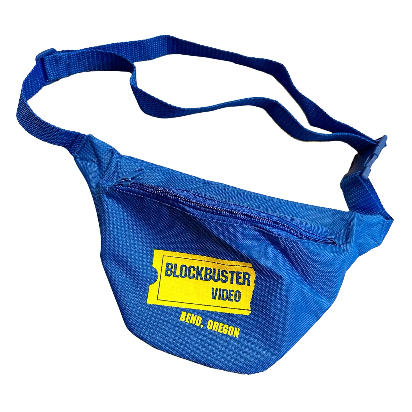 BLOCKBUSTER VIDEO Fanny Pack Blue ブロックバスター ビデオ VHS BEND OREGON オレゴン オフィシャル グッズ ウエストバッグ