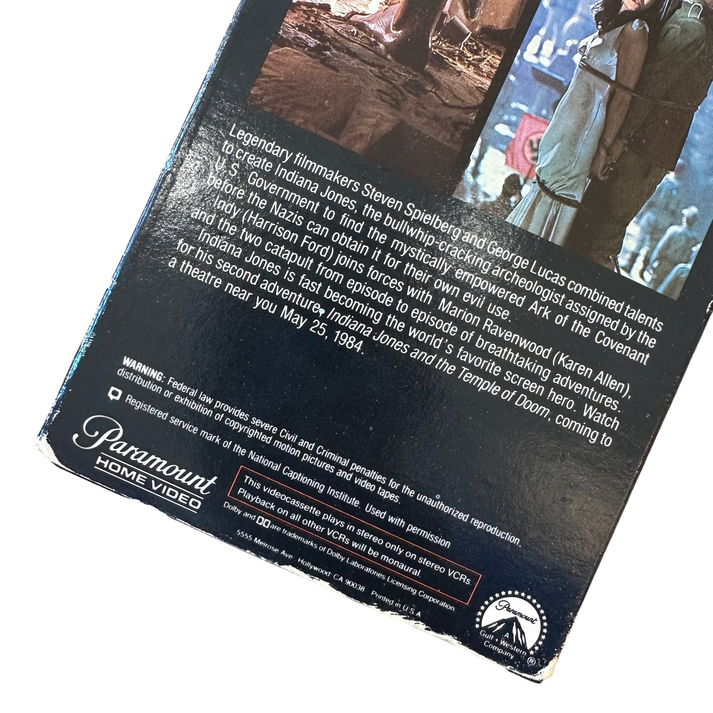 VHS ビデオテープ 輸入版 レイダース Raiders of the Lost Ark 海外版 USA アメリカ ヴィンテージ ビデオ 紙ジャケ