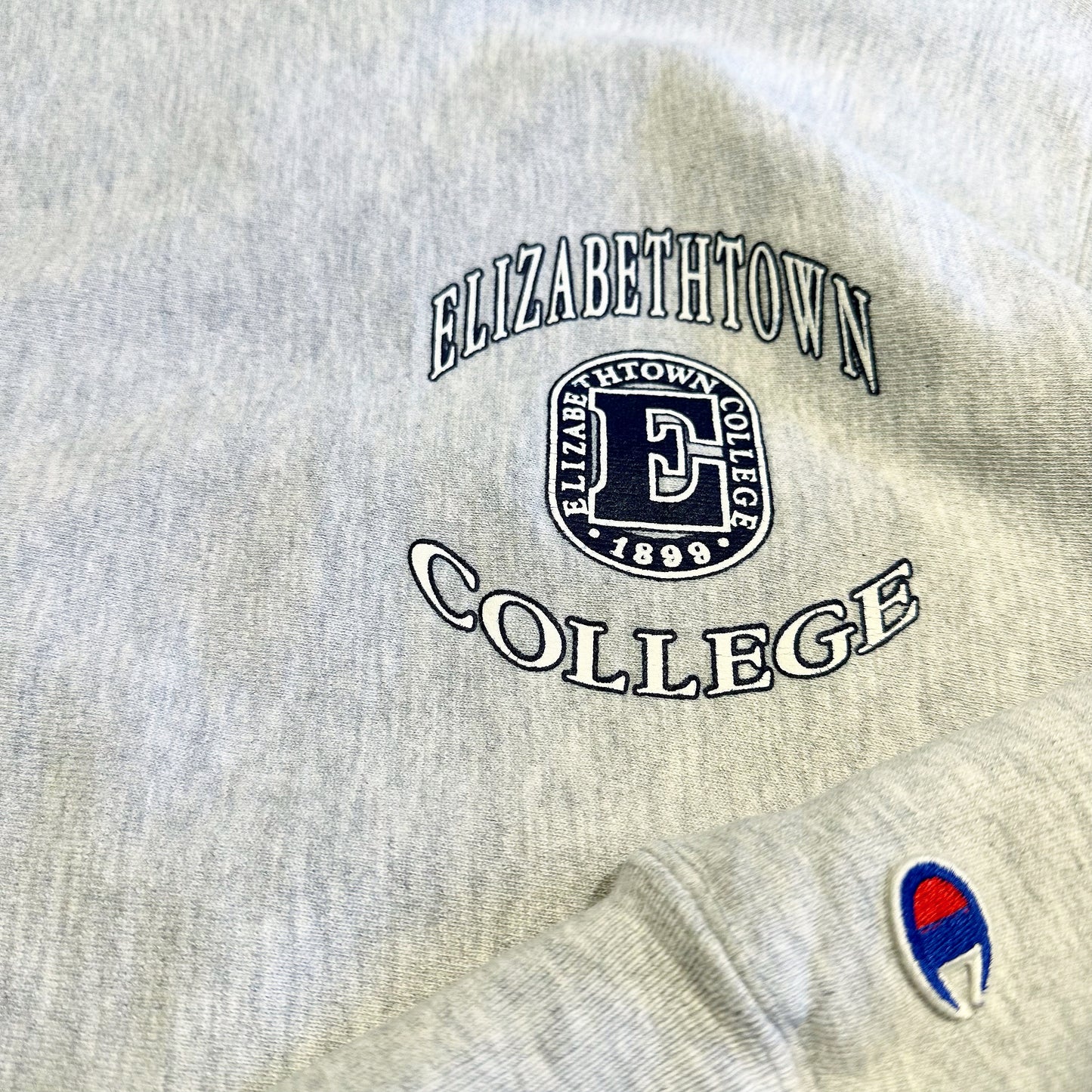 90s 刺繍タグ チャンピオンリバースウィーブ Elizabethtown College Champion REVERSE WEAVE Mサイズ バックプリント E ヴィンテージ