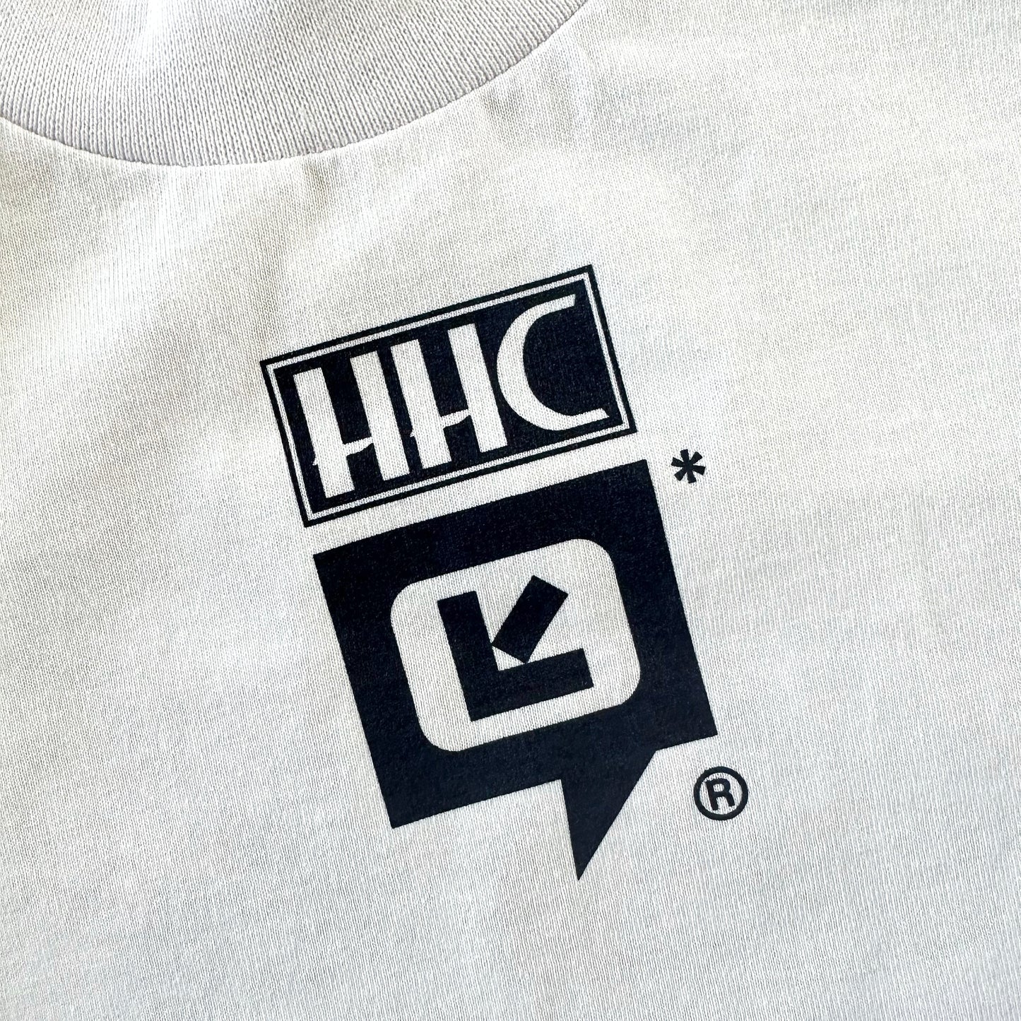 VHS ロンT「HHC 髭髭倶楽部」 x 「LIPIT-ISCHTAR」コラボTシャツ higehigeclub リピト・イシュタールhhc ポロクラブ ホワイト