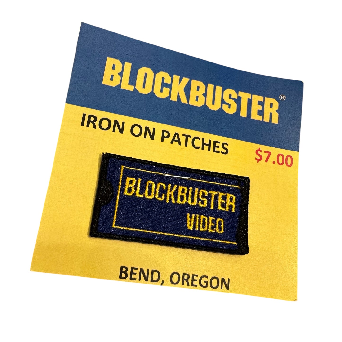 BLOCKBUSTER IRON PATCH ブロックバスター ビデオ VHS BEND OREGON オレゴン オフィシャル グッズ ワッペン