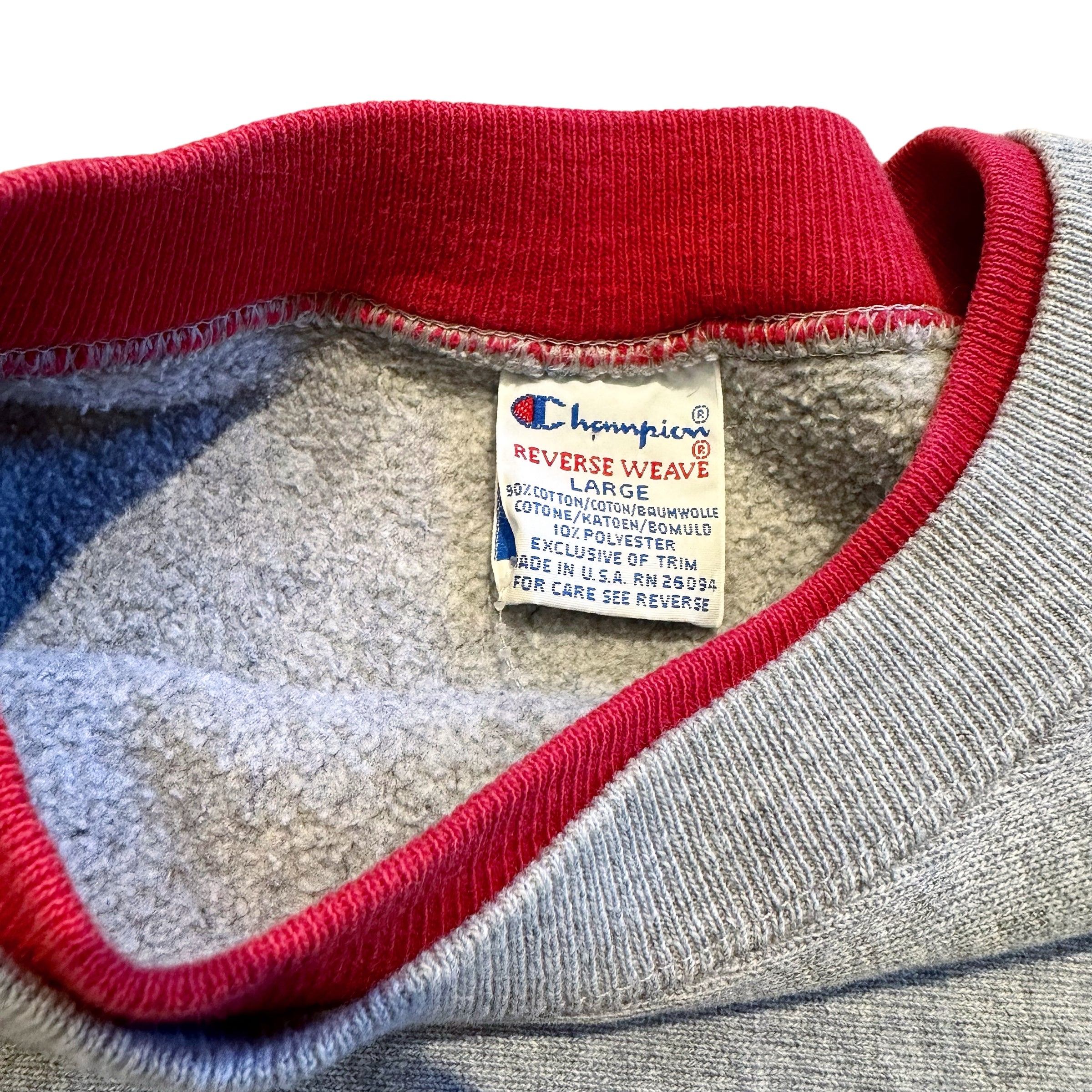 古着屋TTT【珍品】90s チャンピオン 刺繍タグ リバースウィーブ 赤 XLサイズ