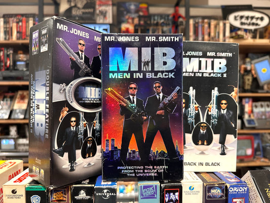 VHS ビデオテープ 輸入盤 メン・イン・ブラック BOX set Ⅰ & Ⅱ MIB DOUBLE FEATURE ウィルスミス 海外版 USA アメリカ ヴィンテージ ビデオ 紙ジャケ