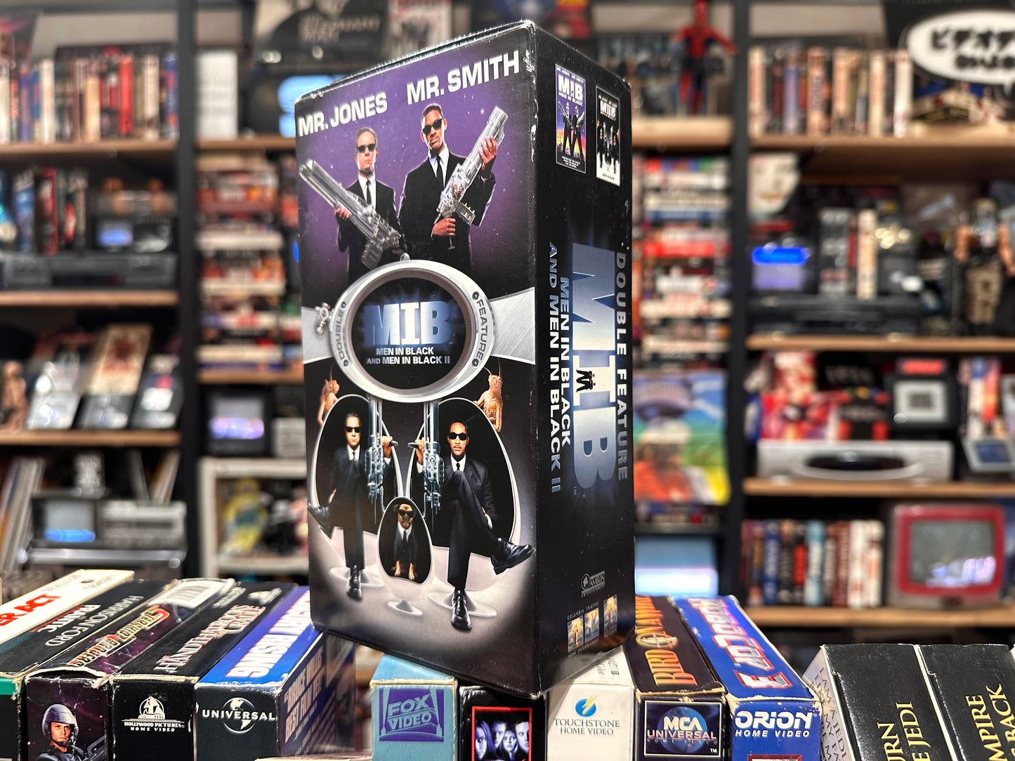 VHS ビデオテープ 輸入盤 メン・イン・ブラック BOX set Ⅰ & Ⅱ MIB DOUBLE FEATURE ウィルスミス 海外版 USA アメリカ ヴィンテージ ビデオ 紙ジャケ