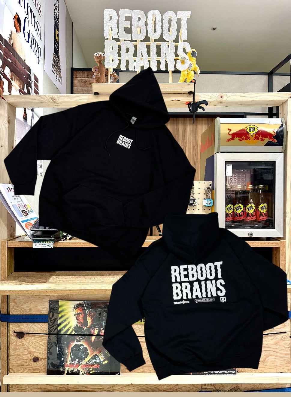 REBOOT BRAINS オリジナル パーカー HOODIE ブラック GILDAN 8.0 oz ギルダン